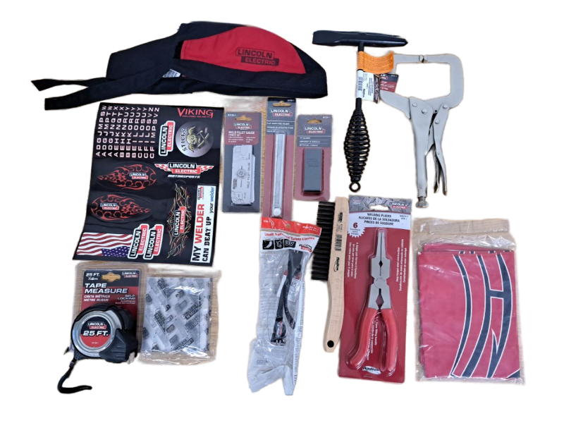 lot 4206 image: Lincoln Electric Box of Various Welding Accessories and Tools