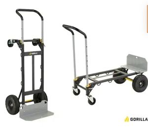 lot 2916 image: 800 lbs. Capacity Convertible Steel Hand Truck, Wide Dual Mode Adjustable Height Handle, SimpleSafe Flatbed Conversion - Retail $179