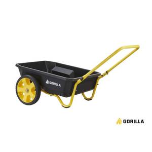 lot 2919 image: 4 cu. ft. Poly Utility Garden Cart, 300 lbs. Capacity, 12 in. No-Flat Tires, Extra-Wide Foldable Handle - Retail $99