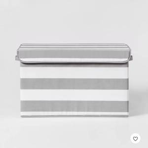 lot 4570 image: Extra Large Rectangle Kids Storage Striped Bin Gray - Pillowfort