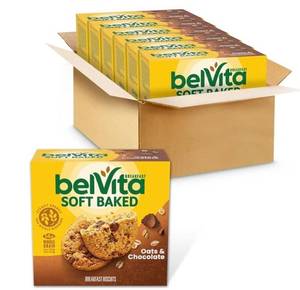 lot 4577 image: (Best by January 21st 2026)  belVita Soft Baked Breakfast Bars, Oats & Chocolate, 6 Boxes of 5 Packs (1 Biscuit Per Pack)