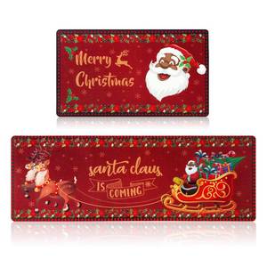 lot 4605 image: Santa Christmas Kitchen Rug and Mat Set