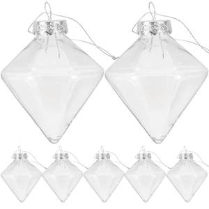 lot 4619 image: 12 Pcs Clear Plastic Fillable Ornament Balls
