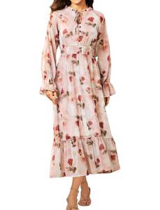 lot 9787 image: Womens Floral Midi Dress, Size-Large