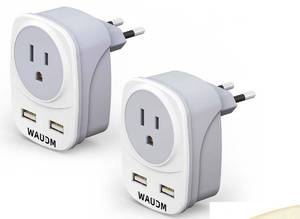 lot 9816 image: International Travel Adapter Voltage Converter to Step Down Europe Plug Adapter, Cell Phones, Power converters from USA to UK, Europe, Australia Over 200 - Retail $80