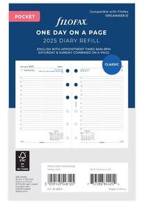 lot 9819 image: 2 Count Filofax Pocket day per page English appointments diary - 2025