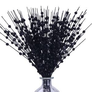 lot 10215 image: 3 Boxes of efivs arts 10 Pack Black Artificial Glitter Berry Stems 15.7