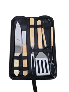 lot 10217 image: 5-Piece BBQ Grilling Tool Set with Carrying Case