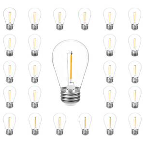 lot 10220 image: Maniliter 25-Pack S14 Outdoor Light Bulbs, Shatterproof Replacement Bulbs for Patio Outdoor String Lights, 1W,E26 Base Edison LED Bulbs, 2200K Warm White, 70Lm, Non-Dimmable
