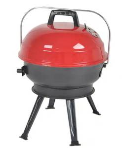 lot 15236 image: 14 in. Portable Charcoal Grill in Red CBT1702HDR