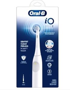lot 16792 image: Oral-B Io Series 2 Rechargeable Electric Powered Toothbrush, with 1 Gentle Care Brush Head - Automatic Pressure Sensor to Protect Gums (NOT WORKING)