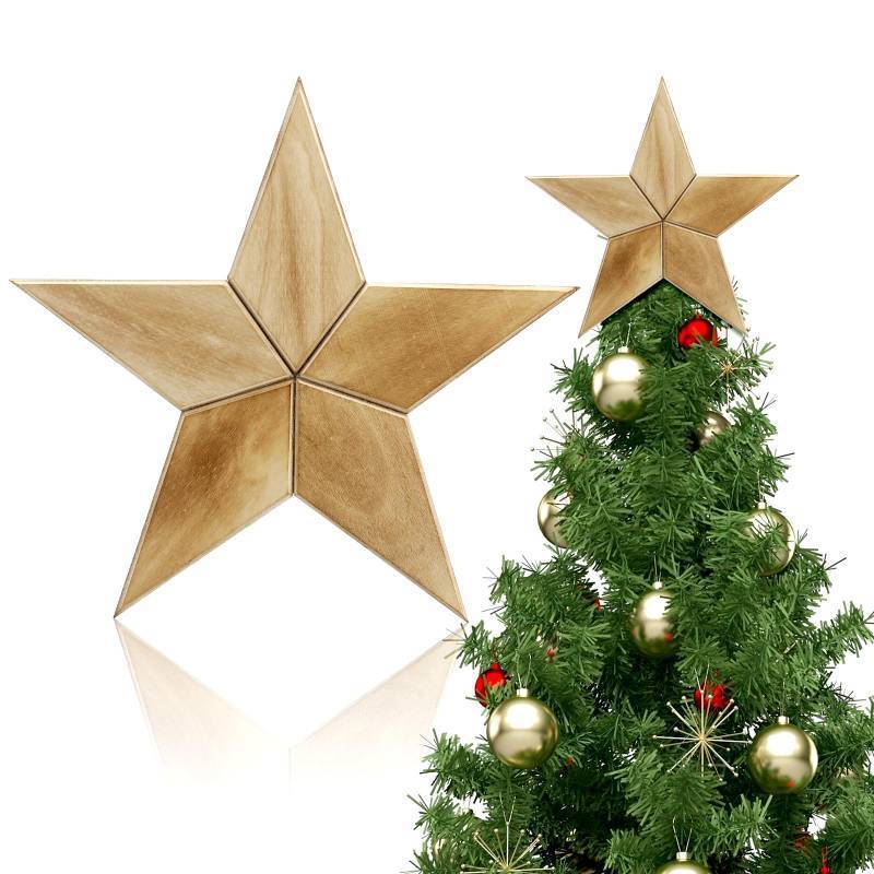lot 949 image: 12 Christmas Tree Topper Wood Star