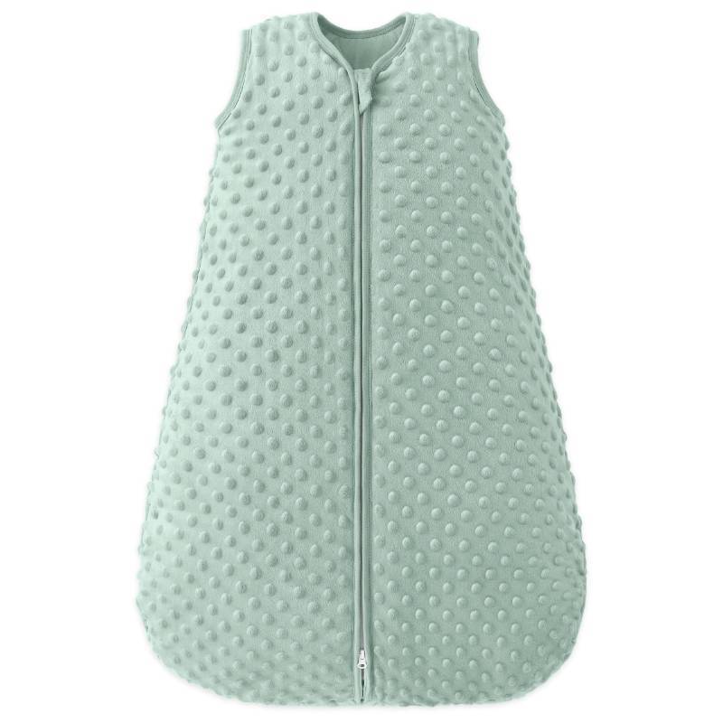 lot 969 image: Fleece Baby Sleep Sack 6-12 Months 2.5 Tog with Plush Dots, Green