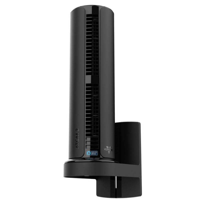 lot 2534 image: Atom 2W AE 19.31 in. 4 fan speeds Tower Fan 19.31 in. Black with Alexa Capabilities - Retail $70