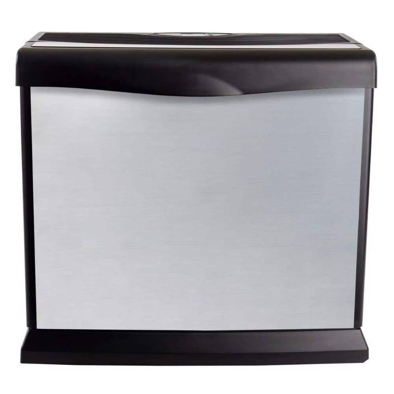lot 2546 image: AIRCARE HD1409 Whole-House Console-Style Evaporative Humidifier  Brushed Nickel - Retail $205