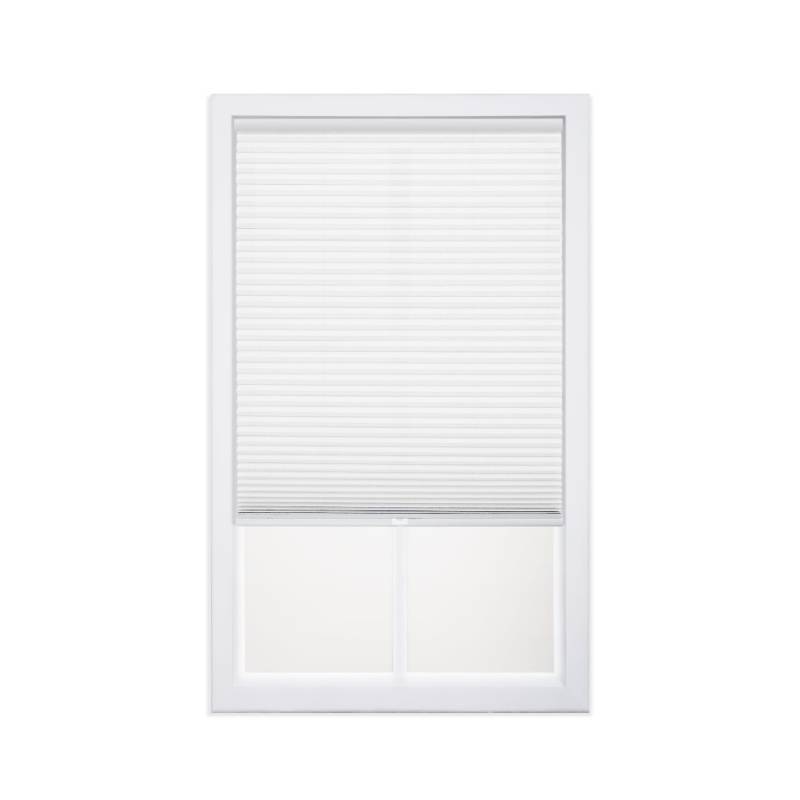 lot 4246 image: DEZ FURNISHINGS Cordless 1 Light Filtering Cellular Shade, 28.5W x 48H, White