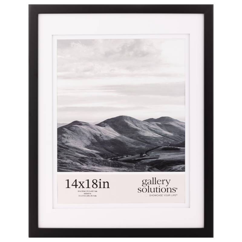 lot 4257 image: Gallery Solutions - Size 14x18 Double Airfloat Mat Picture Frame - Sleek BlackWhite Design for Wall Mounting - Rectangular Wall Mount - Poster Frame - Lightweight Wall Frame