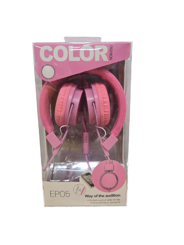 lot 9395 image: Color EP05 Pink Stereo Headphones