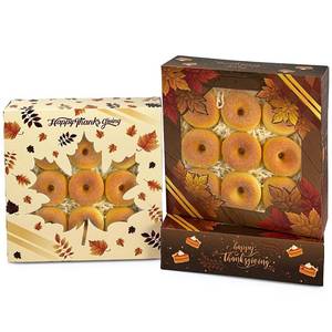 lot 4648 image: Thanksgiving Cookie Boxes with Window 30pcs 8x8x2.5 Inch -2 Pack