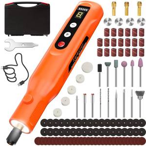 lot 4691 image: Mini Cordless Rotary Tool with 113 Accessories,Engraving Pen LED Screen & Ring Light 5000mAh Power Rotary Tool Kit 5-Speed for Engraving Sanding, Polishing, Carving, Cutting