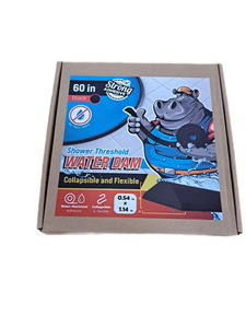 lot 4693 image: 2 Pack Shower Threshold Water Dam Barrier 60 - Black Collapsible Shower Water Blocker