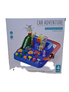 lot 4703 image: Mechanical Principle Car Adventure Playset, Play without Batteries, 4 Cars