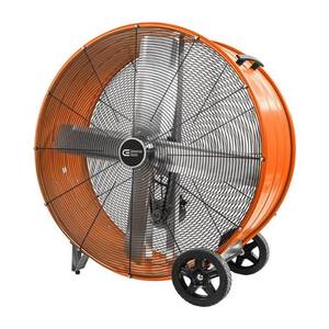 lot 8963 image: 42 in. Heavy Duty 2-Speed Belt Drive Drum Fan  (SEE DETAILS)- Retail $485