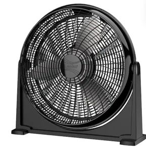 lot 8965 image: 20 in. 3 Speed Air Circulator Floor Fan for Home in Black with Wall Mount Option, Full Range Pivoting Head, Carry Handle
