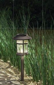 lot 8980 image: Pack of 12 ,Duncan 10 Lumen Bronze LED Weather Resistant Outdoor Solar Path Light with Plastic Lens - Retail $60