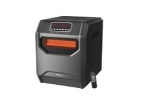 lot 8990 image: Electric 6 Element Infrared Space Heater Black Plastic - Retail $119