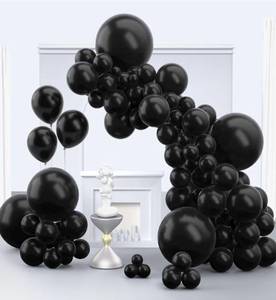 lot 9898 image: 300 Pcs Black Balloons, Different Sizes 18,12,10 and 5 Inches