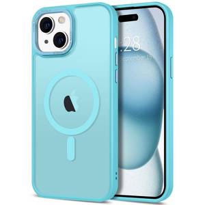 lot 9932 image: 7 Count of Hython Case for iPhone 15 Plus Case Magnetic Translucent Matte Phone Cases 6.7 Compatible with MagSafe Thin Slim Fit Shockproof Bumper Hard Protective Cover for Women Men Girls, Frosted Lake Blue
