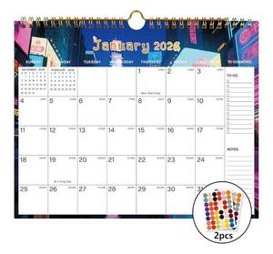 lot 9934 image: 3 Count of 2026-2027 Wall Calendar - Includes January 2026 to June 2027, 18-Month Paper Wall Calendar 11 x 8.5 Inches.