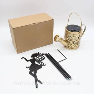 lot 10245 image: Solar Powered Fairy Garden Watering Can Light