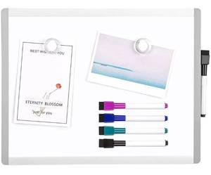 lot 10247 image: 4 Pack Dry Erase Board, 11 x 14 Magnetic Small Whiteboard, 4 Magnets and 8 Markers