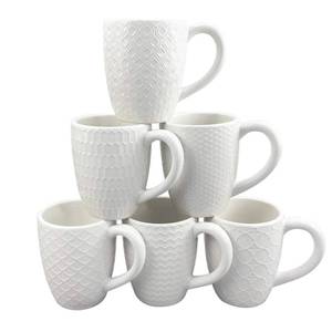 lot 10248 image: 12 OZ White Ceramic Coffee Mugs Set of 6