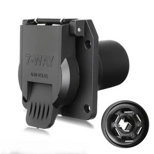 lot 10259 image: 2 Count of ISINLASSO USCAR to 7 Way Trailer Plug Adapter, Heavy Duty Waterproof Trailer Connector with Spring-Loaded Cover & Twist Lock Design, Fits Trucks, SUVs, RVs with USCAR Tow Harness