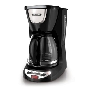 lot 15286 image: Black & Decker 12 Cup Programmable Black & Stainless Steel Coffee Maker with Glass Carafe