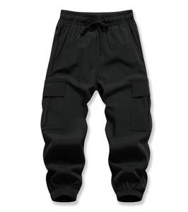 lot 4002 image: XiaoLongRen Baby Boys Cargo Joggers Pants Toddler Quick Dry Lightweight Hiking Pants Kids Pull On Sweatpants for Sports Outdoor with Pockets(LL316-Black-2T)