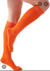 lot 4017 image: Unisex Orange Cotton Over-the-Knee Socks
