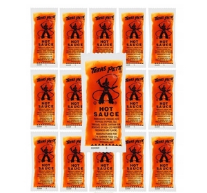 lot 4026 image: Texas Pete 7 Gram Hot Sauce Portion Control Packets  Kosher & Made in America  Pack of 80
