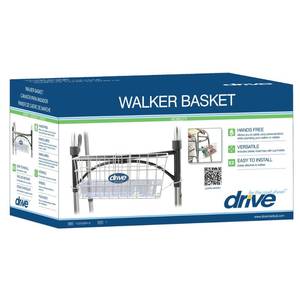 lot 4035 image: Drive Medical 10200B Walker Basket, Basket for Folding Walker with Cup Holder, White