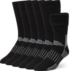 lot 4059 image: Buttons & Pleats Premium Merino Wool Hiking Socks Outdoor Trail Crew Socks Black ML