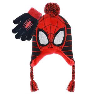 lot 4083 image: Marvel Spider-Man Kids Winter Hat and Snow Gloves for Boys and Toddlers, 2 Pc. Set, Pom-Pom Beanie with Warm Mittens