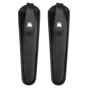lot 4087 image: minkissy 2pcs Leather Scissor Sleeve Thicken Scissor Sleeve Leather Case Hair Case Protective s for Salon Barber (Black)