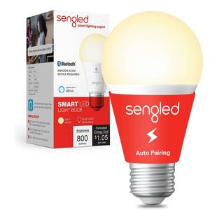 lot 4120 image: Sengled Alexa Light Bulb, S1 Auto Pairing with Alexa Devices, Warm Smart Light Bulbs, Bluetooth Mesh Smart Home Lighting, E26 60W Equivalent, 800LM, 1-Pack