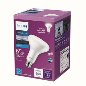 lot 4140 image: Philips LED 7.2W (60W Equivalent) Daylight Floodlight Light Bulbs  Dimmable