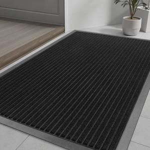 lot 4144 image: Vicwe Front Door Mat Indoor Outdoor Entrance, 71x48 Heavy Duty Non-Slip Rubber Doormats, Low Profile,Easy Clean Entryway Floor Mats for Outside, Porch, Patios,Black, Retail $60