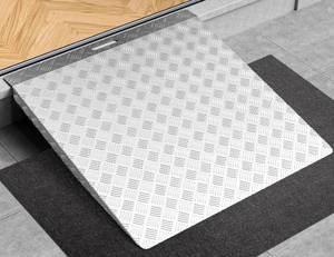 lot 4171 image: Aluminum Door Threshold Ramps for Doorway Wheelchair Ramp for Home Steps 2-6 Rise Portable Wheelchair Ramp for Shed Doorway Stairs 31.5x33 Shed Handicap Wheel Chair Ramps for Home Entry Riding Mower- $100