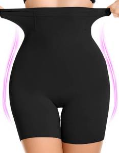 lot 1800 image: SIMIYA Shapewear Tummy Control Shorts for Women, 5-IN-1 Body Shaper High Waisted Girdle Boyshort Slip Short for Under Dresses Black, Small